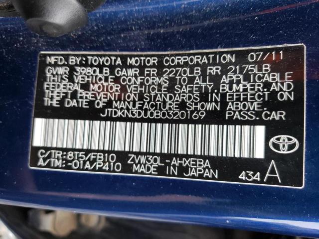 Photo 11 VIN: JTDKN3DU0B0320169 - TOYOTA PRIUS 