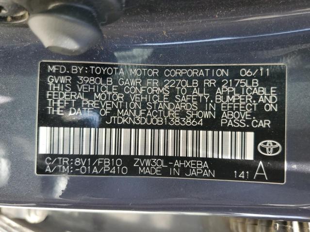 Photo 12 VIN: JTDKN3DU0B1383864 - TOYOTA PRIUS 