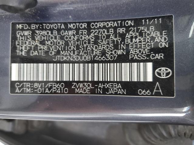 Photo 12 VIN: JTDKN3DU0B1466307 - TOYOTA PRIUS 