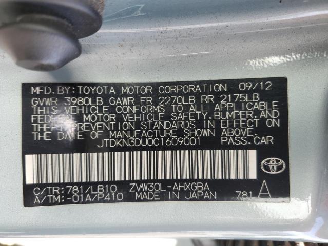 Photo 12 VIN: JTDKN3DU0C1609001 - TOYOTA PRIUS 