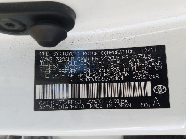 Photo 9 VIN: JTDKN3DU0C5375404 - TOYOTA PRIUS 