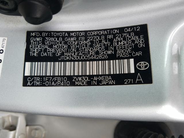 Photo 9 VIN: JTDKN3DU0C5442826 - TOYOTA PRIUS 