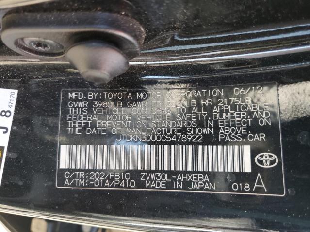 Photo 11 VIN: JTDKN3DU0C5478922 - TOYOTA PRIUS 