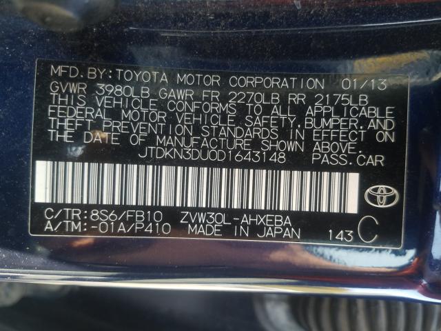 Photo 9 VIN: JTDKN3DU0D1643148 - TOYOTA PRIUS 