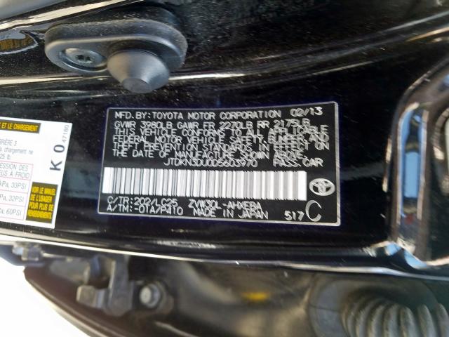 Photo 9 VIN: JTDKN3DU0D5603970 - TOYOTA PRIUS 