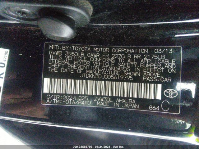 Photo 8 VIN: JTDKN3DU0D5619795 - TOYOTA PRIUS 