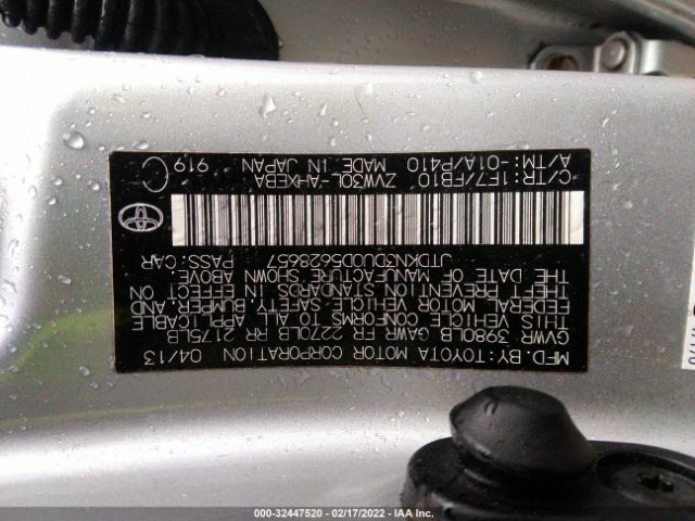 Photo 8 VIN: JTDKN3DU0D5628657 - TOYOTA PRIUS 