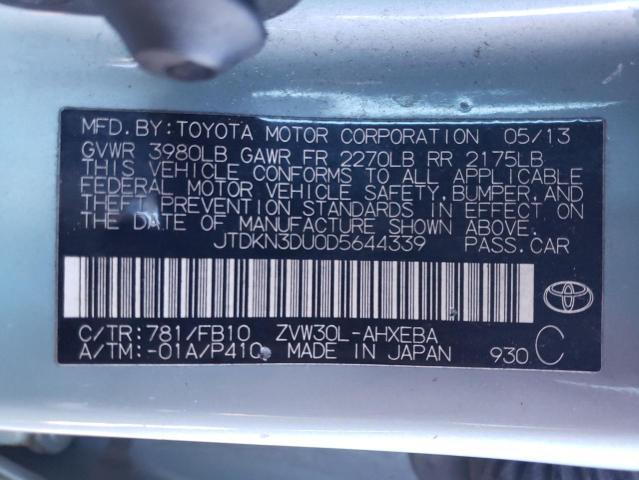 Photo 11 VIN: JTDKN3DU0D5644339 - TOYOTA PRIUS 