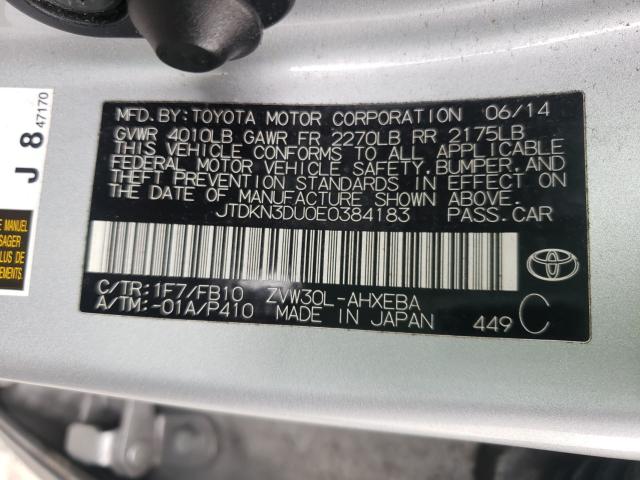 Photo 9 VIN: JTDKN3DU0E0384183 - TOYOTA PRIUS 