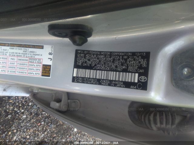 Photo 8 VIN: JTDKN3DU0E1771987 - TOYOTA PRIUS 