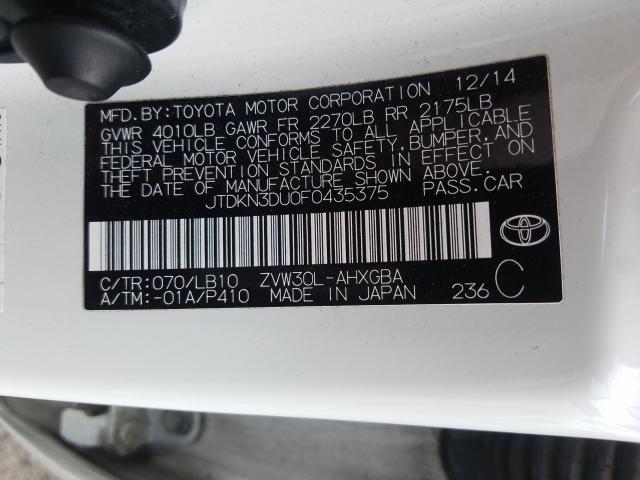 Photo 9 VIN: JTDKN3DU0F0435375 - TOYOTA PRIUS 