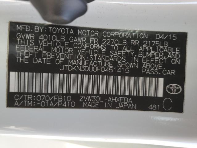 Photo 11 VIN: JTDKN3DU0F0451415 - TOYOTA PRIUS 