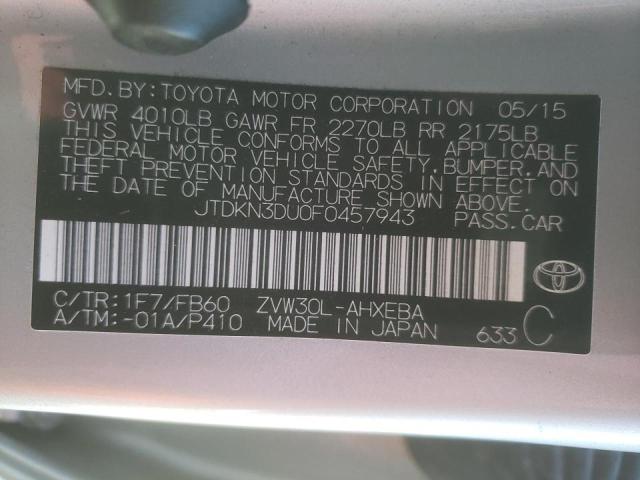 Photo 9 VIN: JTDKN3DU0F0457943 - TOYOTA PRIUS 