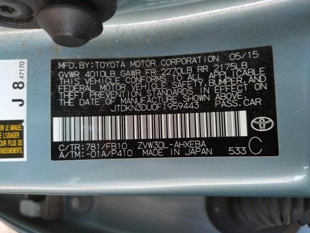 Photo 11 VIN: JTDKN3DU0F1959443 - TOYOTA PRIUS 