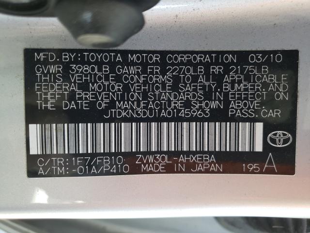 Photo 9 VIN: JTDKN3DU1A0145963 - TOYOTA PRIUS 