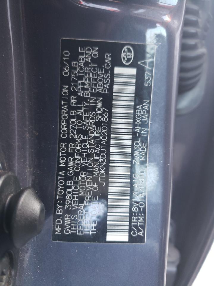 Photo 11 VIN: JTDKN3DU1A0201867 - TOYOTA PRIUS 