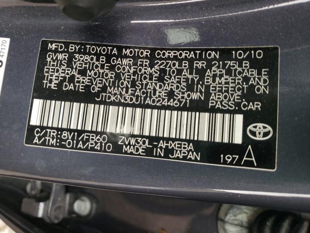 Photo 9 VIN: JTDKN3DU1A0244671 - TOYOTA PRIUS 