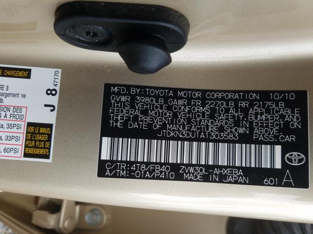 Photo 9 VIN: JTDKN3DU1A1303583 - TOYOTA PRIUS 