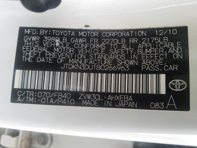 Photo 9 VIN: JTDKN3DU1B0266963 - TOYOTA PRIUS 