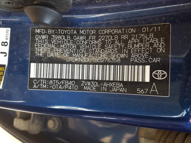 Photo 9 VIN: JTDKN3DU1B0276358 - TOYOTA PRIUS 