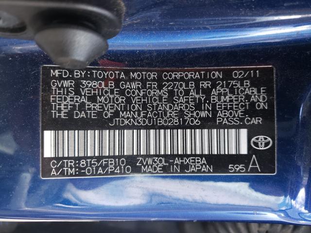 Photo 9 VIN: JTDKN3DU1B0281706 - TOYOTA PRIUS 