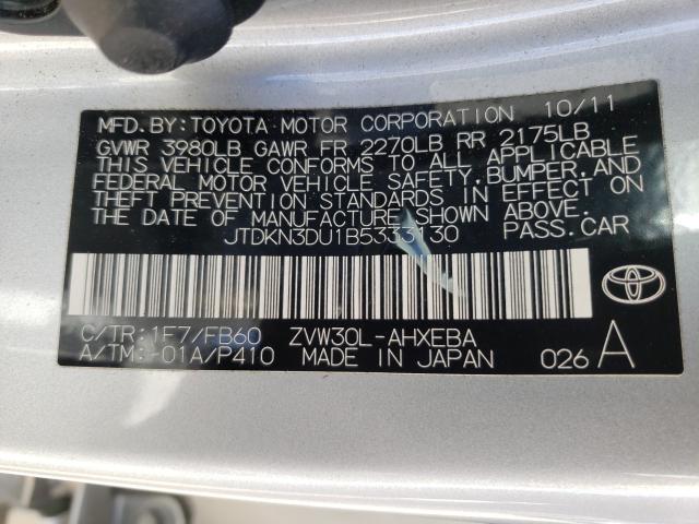 Photo 9 VIN: JTDKN3DU1B5333130 - TOYOTA PRIUS 