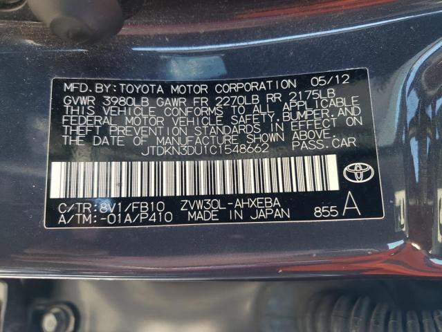 Photo 12 VIN: JTDKN3DU1C1548662 - TOYOTA PRIUS 