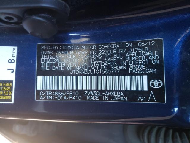 Photo 9 VIN: JTDKN3DU1C1560777 - TOYOTA PRIUS 