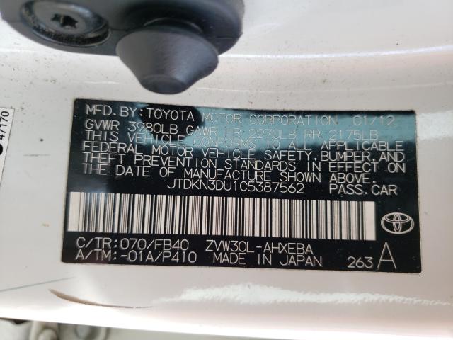 Photo 9 VIN: JTDKN3DU1C5387562 - TOYOTA PRIUS 