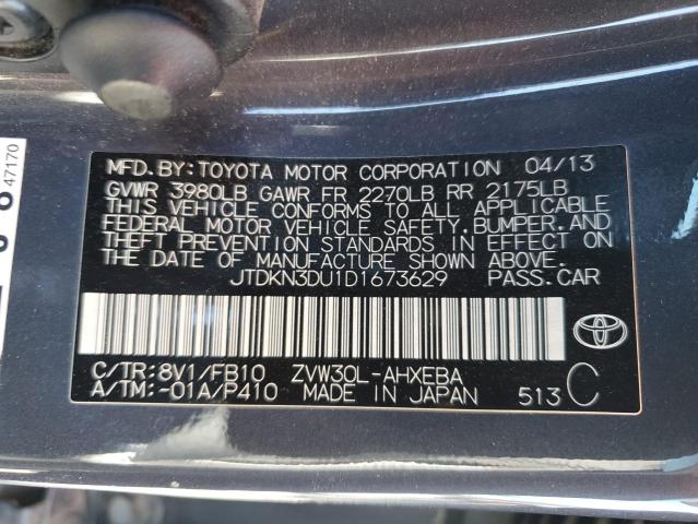 Photo 11 VIN: JTDKN3DU1D1673629 - TOYOTA PRIUS 