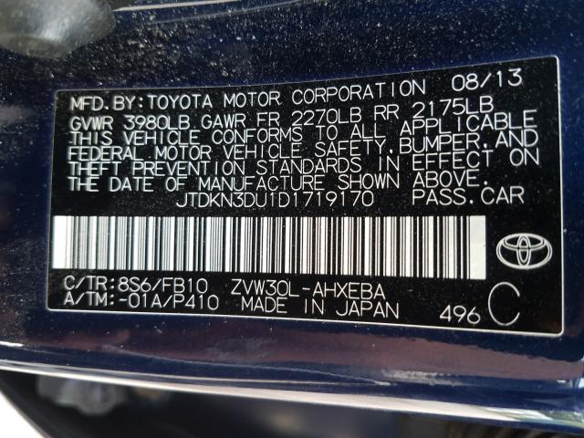 Photo 9 VIN: JTDKN3DU1D1719170 - TOYOTA PRIUS 