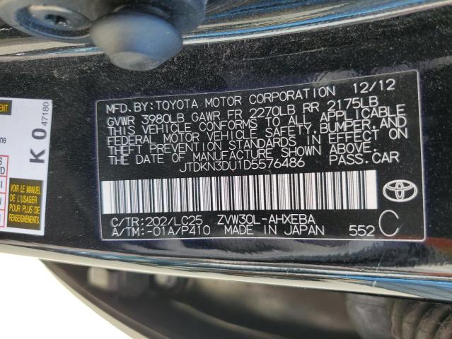 Photo 12 VIN: JTDKN3DU1D5576486 - TOYOTA PRIUS 