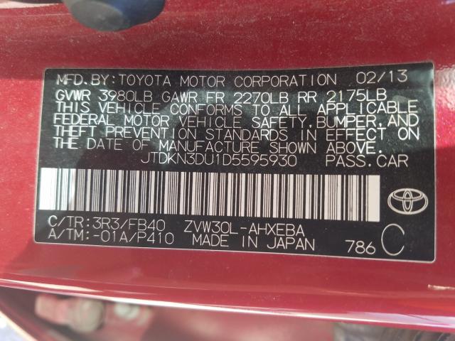 Photo 9 VIN: JTDKN3DU1D5595930 - TOYOTA PRIUS 