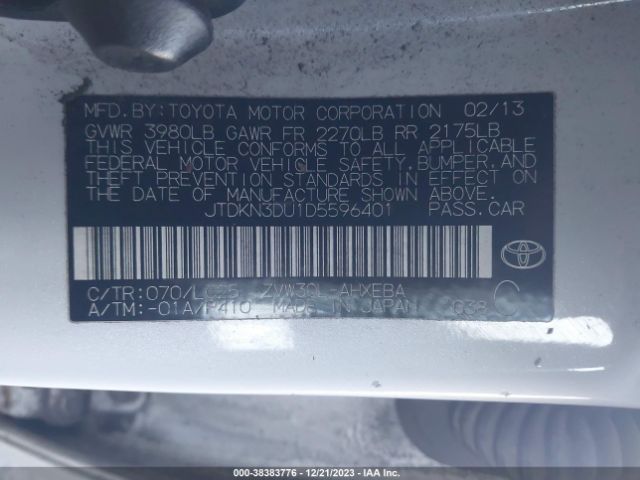 Photo 8 VIN: JTDKN3DU1D5596401 - TOYOTA PRIUS 