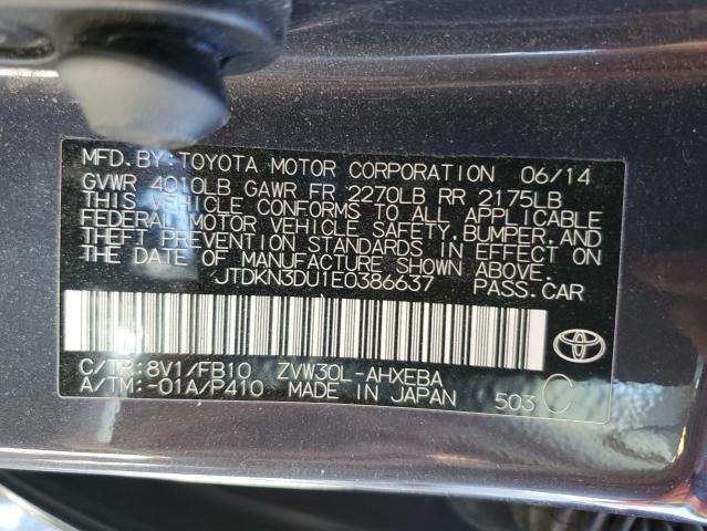 Photo 9 VIN: JTDKN3DU1E0386637 - TOYOTA PRIUS 