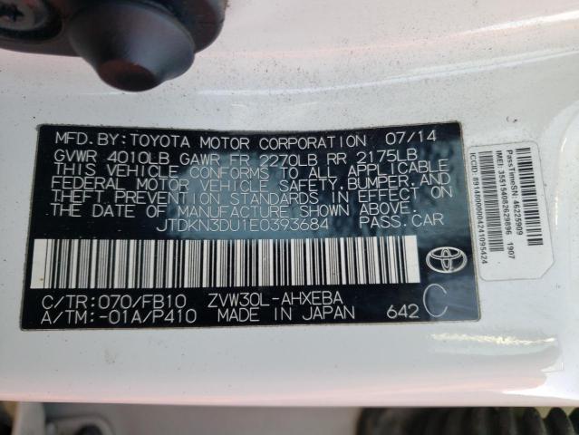 Photo 9 VIN: JTDKN3DU1E0393684 - TOYOTA PRIUS 