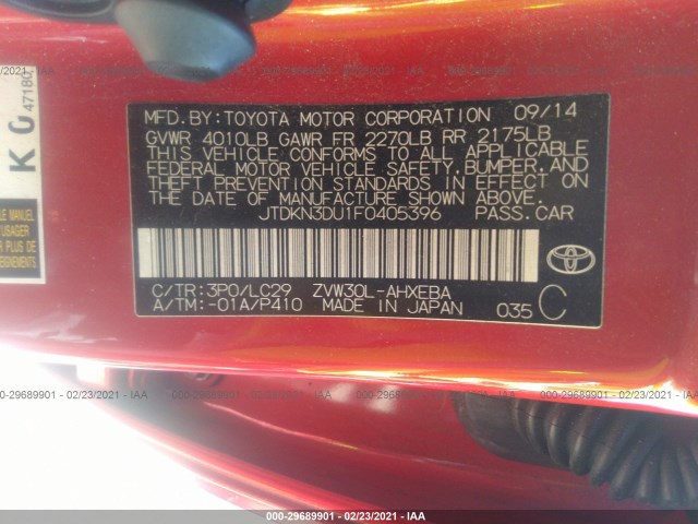 Photo 8 VIN: JTDKN3DU1F0405396 - TOYOTA PRIUS 