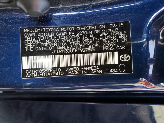 Photo 11 VIN: JTDKN3DU1F1927875 - TOYOTA PRIUS 