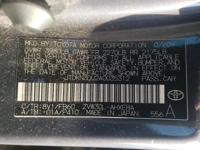 Photo 11 VIN: JTDKN3DU2A0035312 - TOYOTA PRIUS 