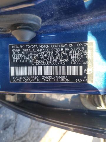 Photo 11 VIN: JTDKN3DU2A0057102 - TOYOTA PRIUS 