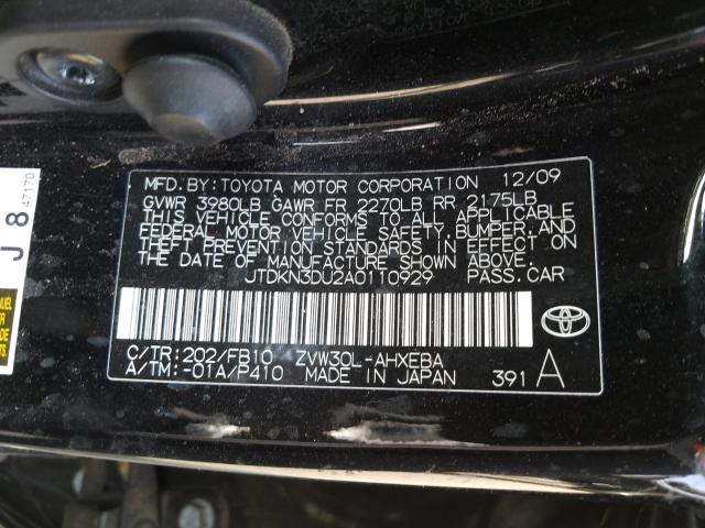 Photo 9 VIN: JTDKN3DU2A0110929 - TOYOTA PRIUS 