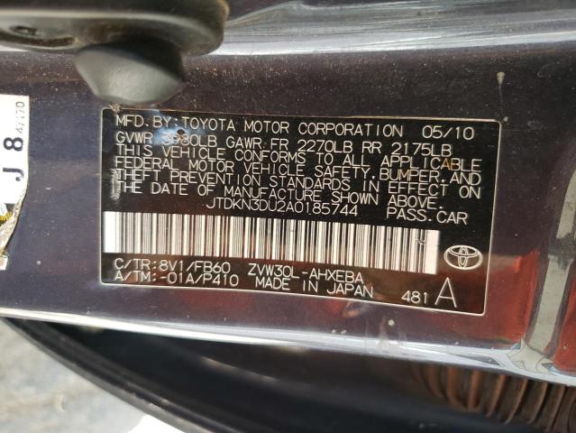 Photo 11 VIN: JTDKN3DU2A0185744 - TOYOTA PRIUS 