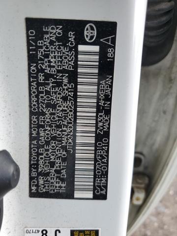 Photo 11 VIN: JTDKN3DU2B0257415 - TOYOTA PRIUS 