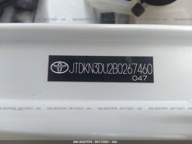 Photo 8 VIN: JTDKN3DU2B0267460 - TOYOTA PRIUS 