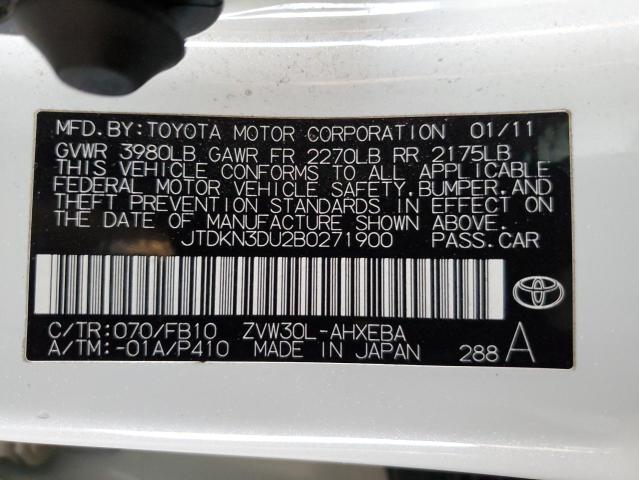 Photo 12 VIN: JTDKN3DU2B0271900 - TOYOTA PRIUS 