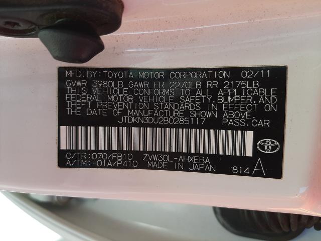 Photo 9 VIN: JTDKN3DU2B0285117 - TOYOTA PRIUS 