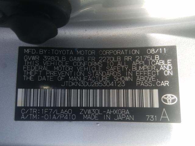 Photo 9 VIN: JTDKN3DU2B5304123 - TOYOTA PRIUS 