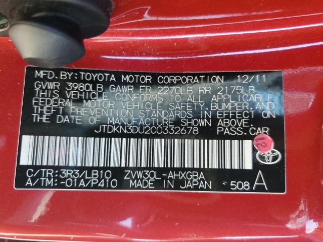 Photo 11 VIN: JTDKN3DU2C0332678 - TOYOTA PRIUS 