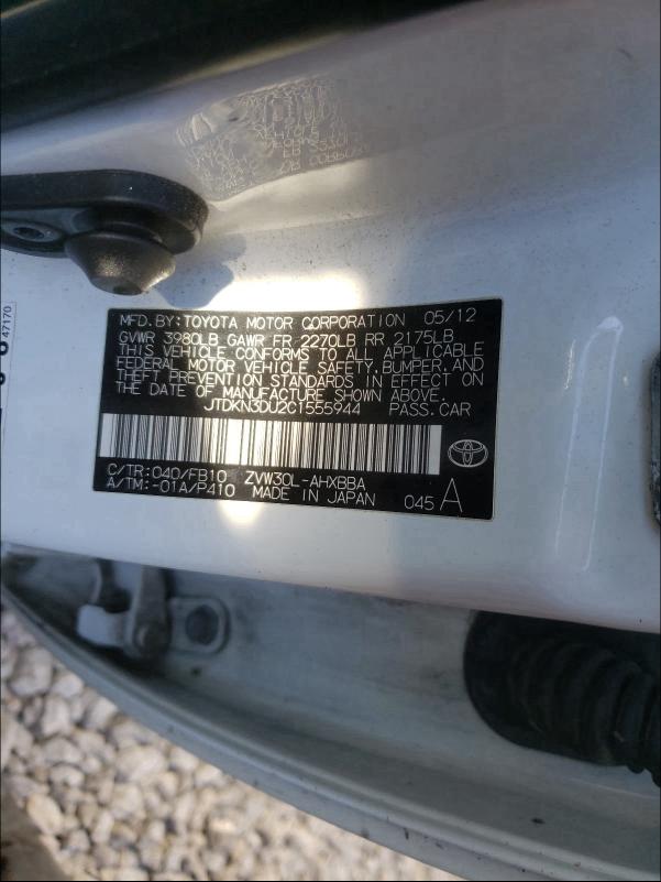 Photo 9 VIN: JTDKN3DU2C1555944 - TOYOTA PRIUS 