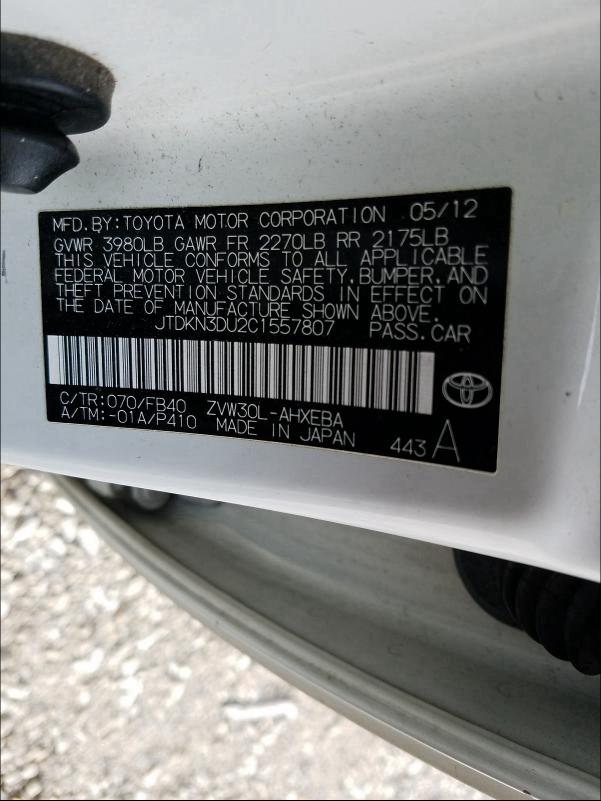 Photo 9 VIN: JTDKN3DU2C1557807 - TOYOTA PRIUS 